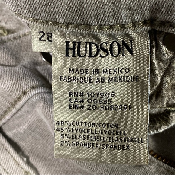 Green Denim, Hudson Natalie Jeans, 5-Pocket Style, Cotton Blend Stretch - Picture 13 of 14